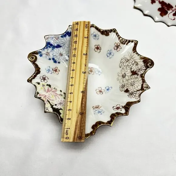 Antique Japanese Porcelain Hand Painted Serving Dishes (5) Meiji Era Scalloped - Picture 14 of 15